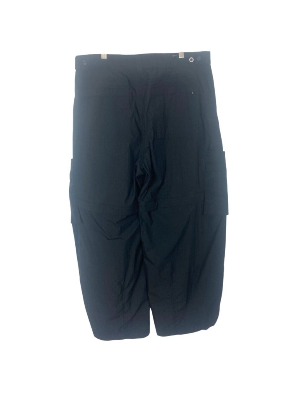 Gap x Beis Pant Womens 12 Convertible Cargo Barrel Black Wide Leg Travel Utility - Picture 9 of 11